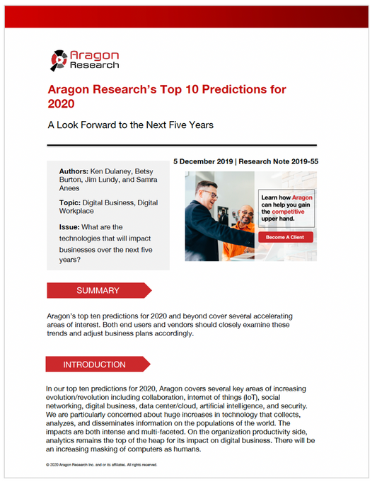 Aragon Research’s Top 10 Predictions for 2020