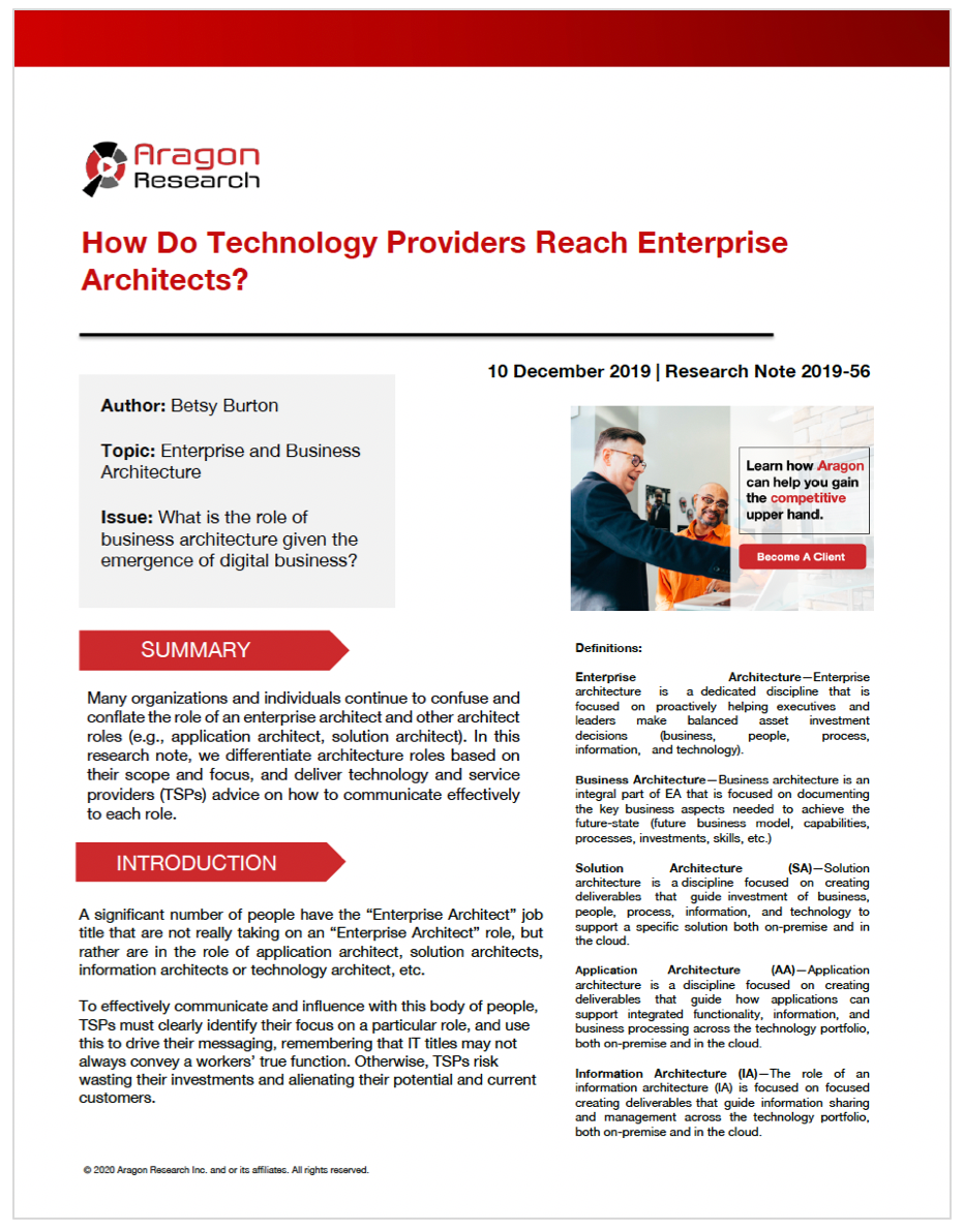How Do Technology Providers Reach Enterprise Architects?