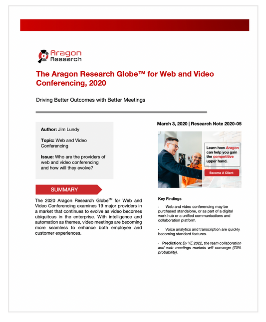 The Aragon Research Globe™ for Web and Video Conferencing, 2020