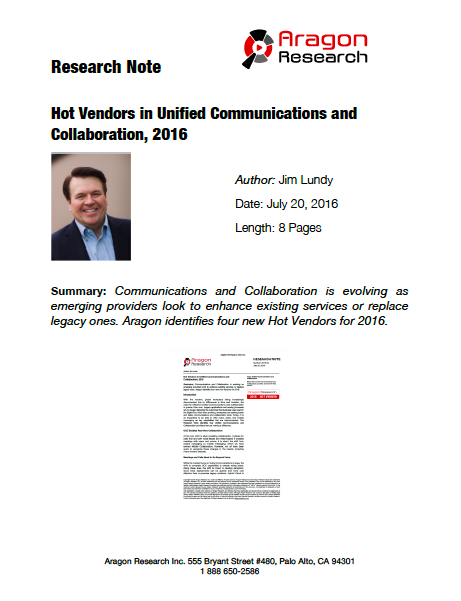 Hot Vendors in Unified Communications and Collaboration, 2016