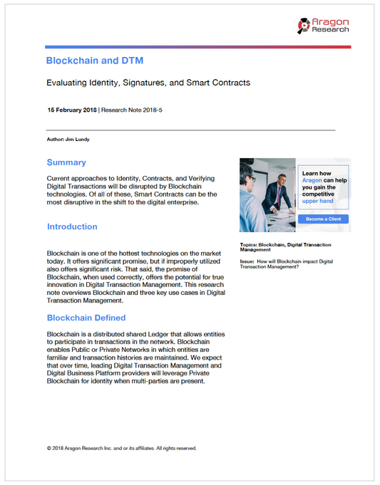 Blockchain and DTM: Evaluating Identity, Signatures, and Smart Contracts